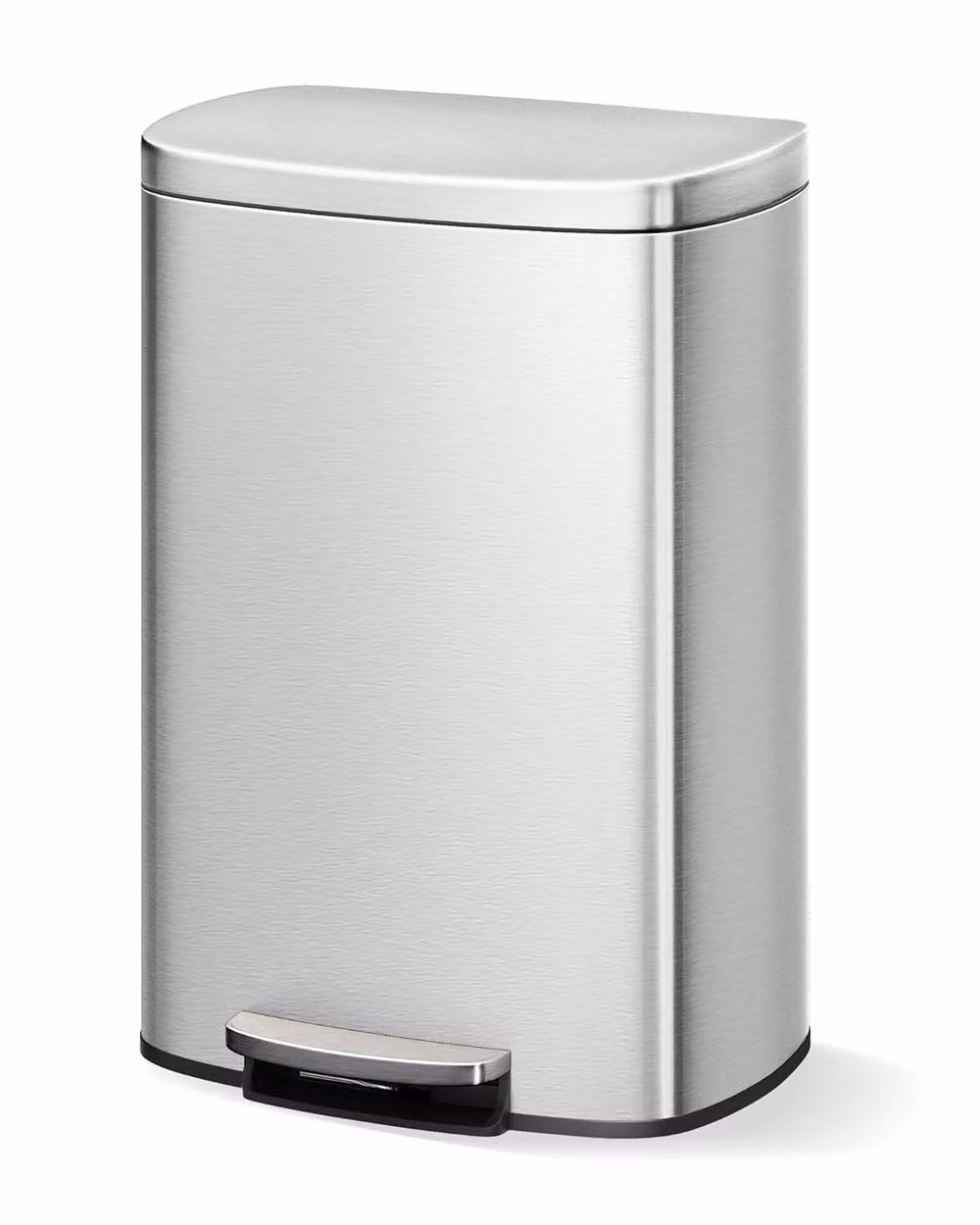 London Boutique 50L Stainless Steel Kitchen Step-On Pedal Waste Bin with Lid and Removable Inner Bucket, Silver – 2