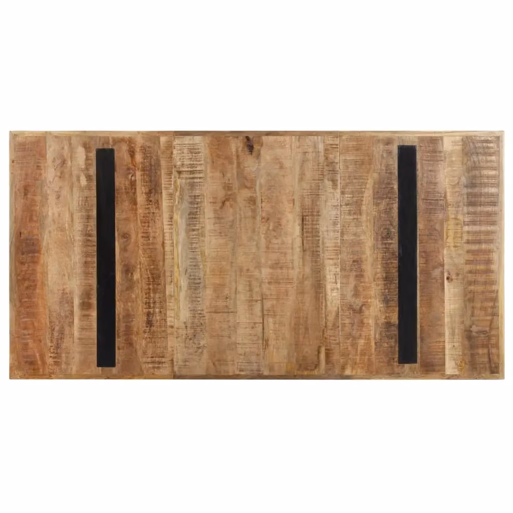 Berkfield Home Rectangular Dining Table in Brown Rough Mango Wood, W/D/H: 160 x 80 x 76 cm – 2