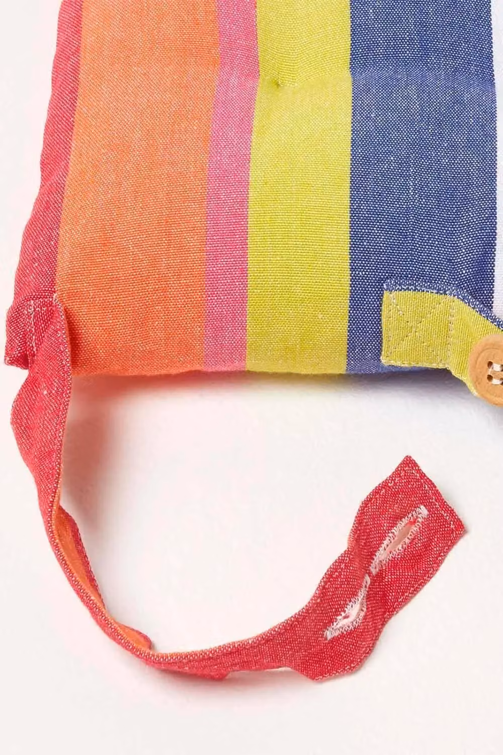 Homescapes Multicolour Striped Cotton Seat Pad with Ties, W/D/H: 40 x 40 x 6.5 cm – 3