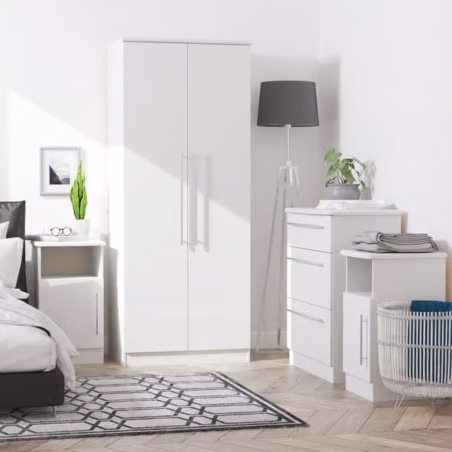 Sherwood 4 Piece Ready Assembled Bedroom Set in Grey Matt
