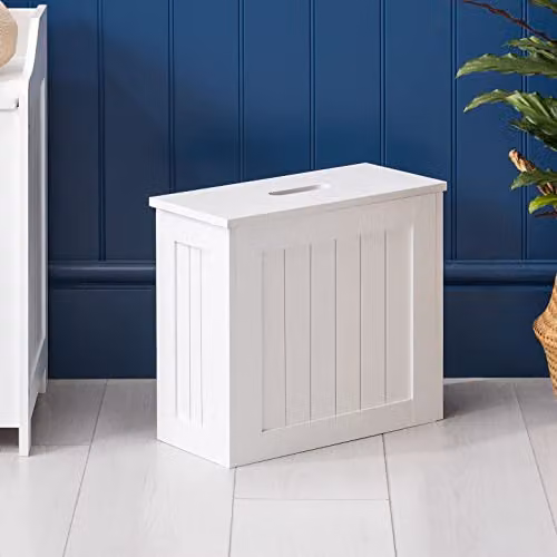 Christow White Lacquered Freestanding Bathroom Storage Box W/D/H: 17.0 x 33.0 x 37.0 cm – 3