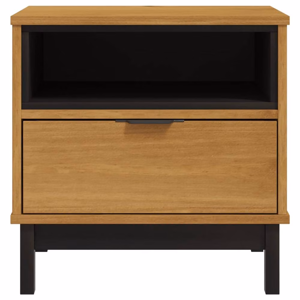 Berkfield Home FLAM Side Table in Brown Solid Pine Wood W/D/H: 50 x 50 x 50 cm – 4