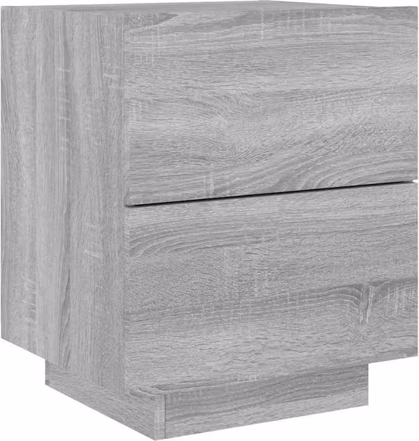 Berkfield Home Decorative Bedside Cabinet with Integrated LED Lights, Grey, W: 40 cm, D: 45 cm, H: 55 cm – 1