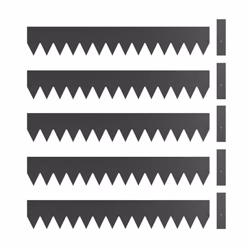 Outsunny 5-Piece Metal Picket Garden Fence Panels, Black, W: 102 cm, H: 15 cm