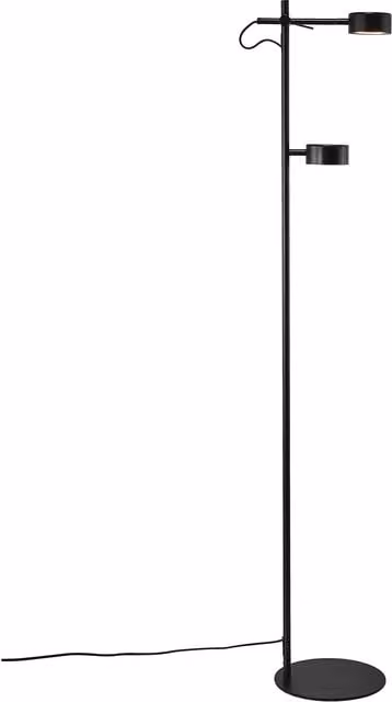 Nordlux Clyde Black Metal Adjustable Dimmable LED Floor Lamp with Warm White Light