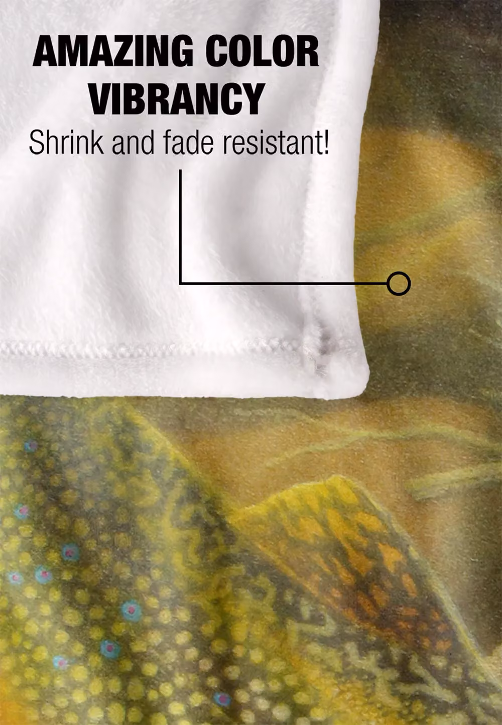 JQ Licensing Brook Trout Fishing Super Soft Fleece Throw Blanket, White/Multicolour, W: 152 cm, D: 127 cm – 4