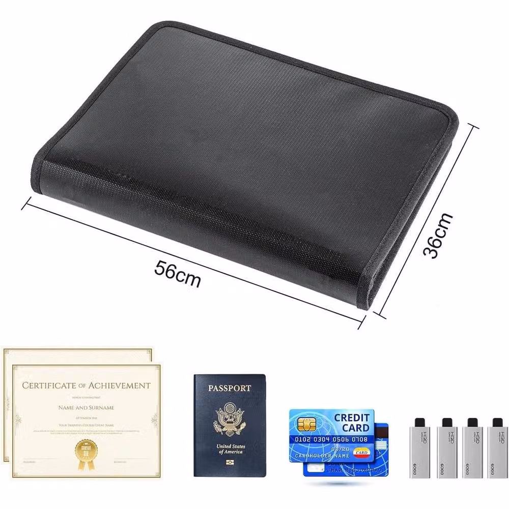 Hinsinc Transparent Lockable Fireproof A4 Document Storage Box in Black – 2