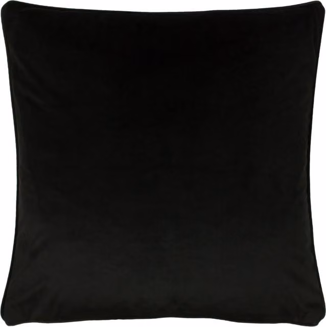 Terrys Plain Black Velvet Square Cushion W/D/H: 55 x 55 x 55 cm