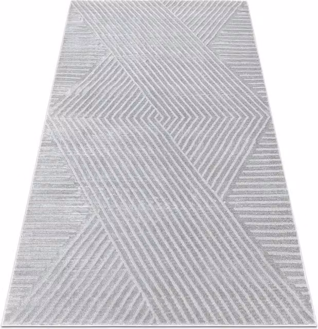 RugsX Balance Grey Rectangular Rug with High-Low Effect, W: 140 cm, L: 190 cm