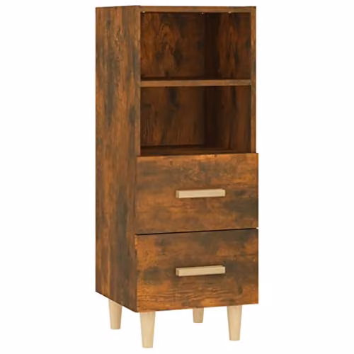 vidaXL Smoked Oak Sideboard in Brown, Engineered Wood, W/D/H: 34.5 x 34.0 x 90.0 cm – 1