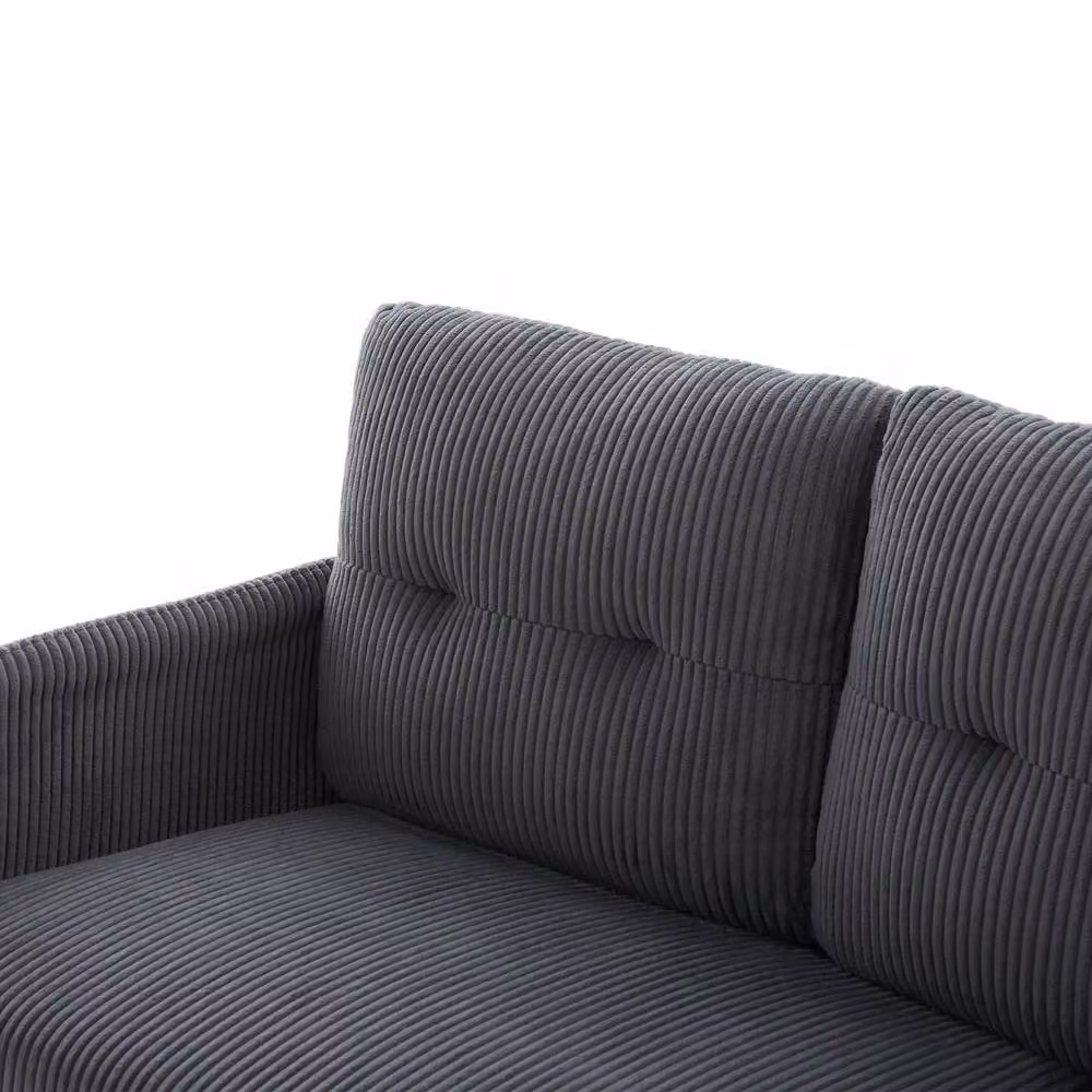HomeTouch Modern 3 Seater Click Clack Sofa in Grey with Side Pockets and Armrests, W: 171 cm, D: 80 cm, H: 57 cm – 5