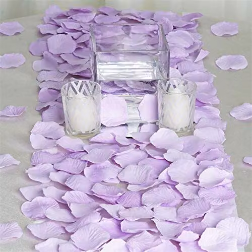 Shatchi Light Purple Silk Rose Petal Confetti for Weddings, Anniversaries and Mother's Day, 400pcs – 2
