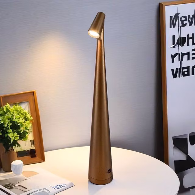 INMTFEI USB-C Rechargeable Dimmable LED Table Lamp in Gold/Brass