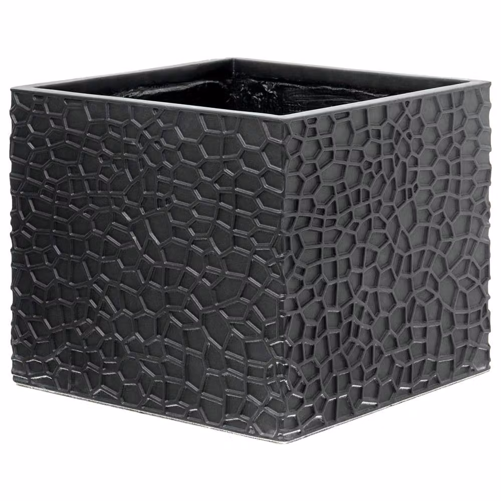 Wyld and Coco Black Fibre Clay Square Planter Tub W: 44 cm, D: 44 cm, H: 38 cm – 4