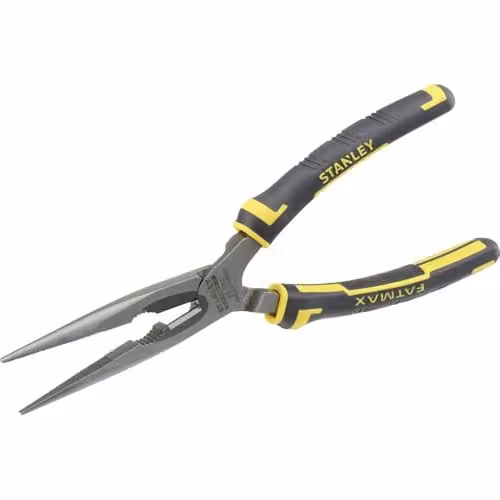 Stanley Max Steel Long Nose Pliers, Black and Yellow – 1