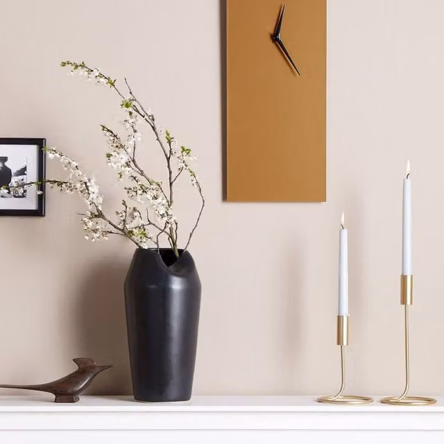 Wyld and Coco Gold and Black Modern Rectangular Metal Wall Clock, W/H: 50 x 22 cm – 1
