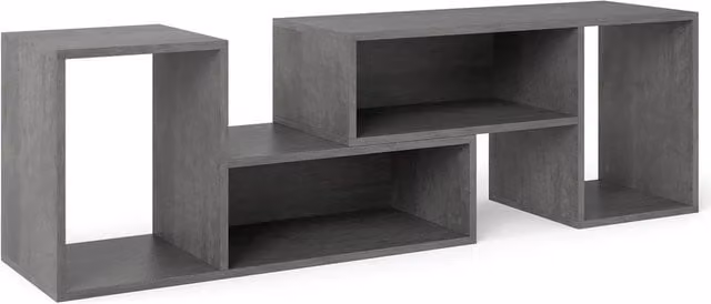 Havendro Grey 2-Piece Modern Minimalist Wood TV Entertainment Stand