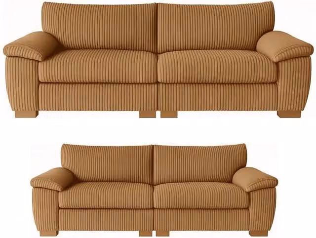 SOFASELECTION UK Amalfi 3+2 Seater Split Sofa Set in Beige Soft Fabric