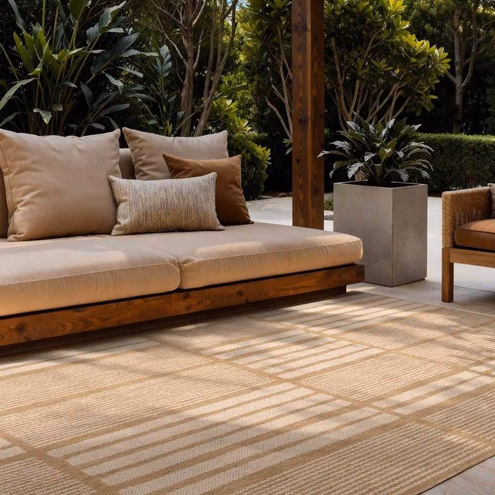 Ted Baker Allington Geometric Reversible Flatweave Indoor Outdoor Rug in Beige, W: 160 cm, L: 230 cm – 2