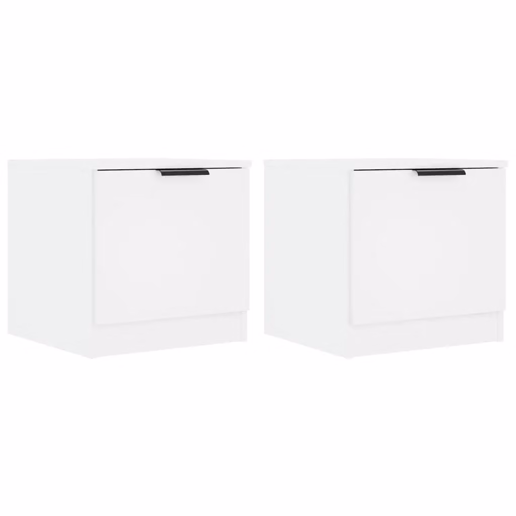 Berkfield Home Set of 2 White Bedside Cabinets, W/D/H: 40 x 39 x 40 cm – 1