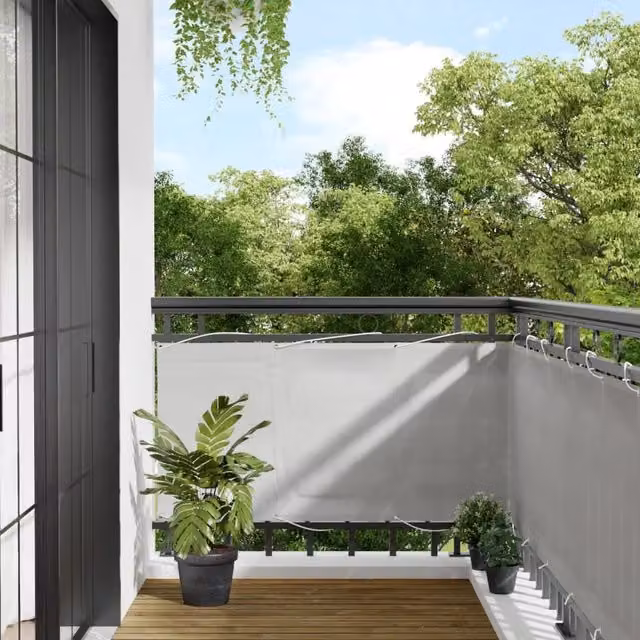 Berkfield Home Light Grey Balcony Cover, W/H: 75 x 500 cm, 100% Polyester Oxford