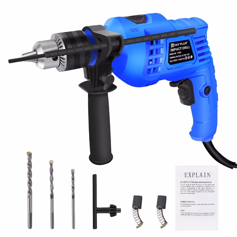Nordara 3000W Heavy Duty Corded Mains Impact Drill with Bits in Blue – 4