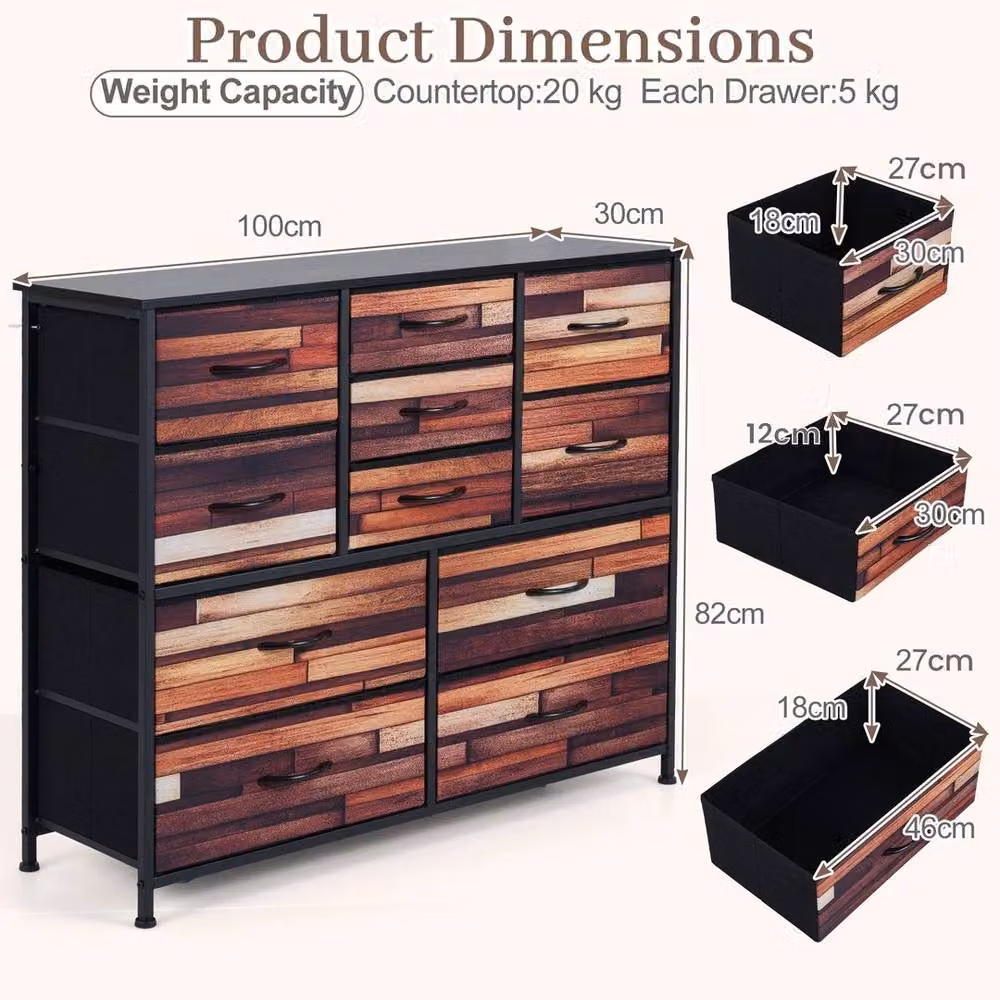 Kelvenix 11-Drawer Tall Storage Chest Dresser in Black – 2
