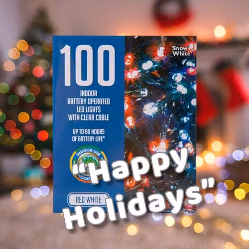 VFM e-Store Christmas String Lights with 100 Bulbs in White, Red and Multicolour – 5