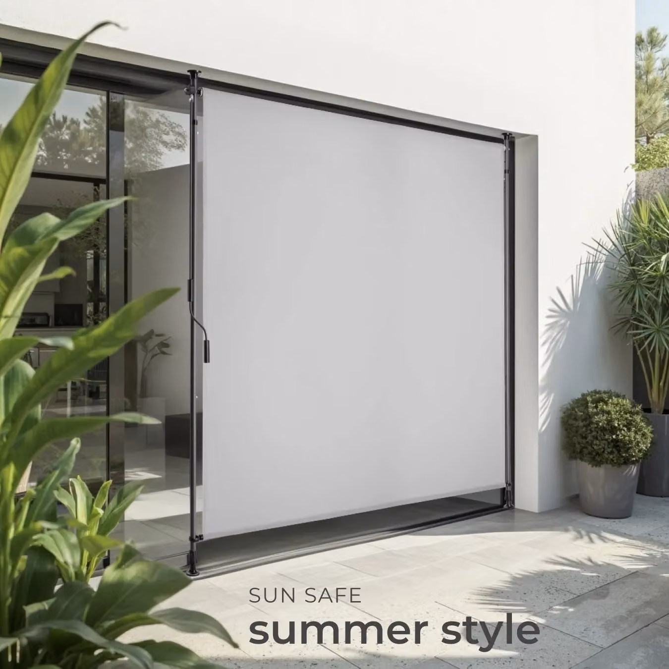 tectake Taija Retractable Awning in Grey, W/D: 310 x 150 cm – 4