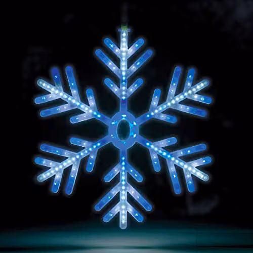 The Christmas Workshop 71400 Snowflake Christmas Window Light with 168 Blue and White LED Lights, Mains Operated, 60cm – 2