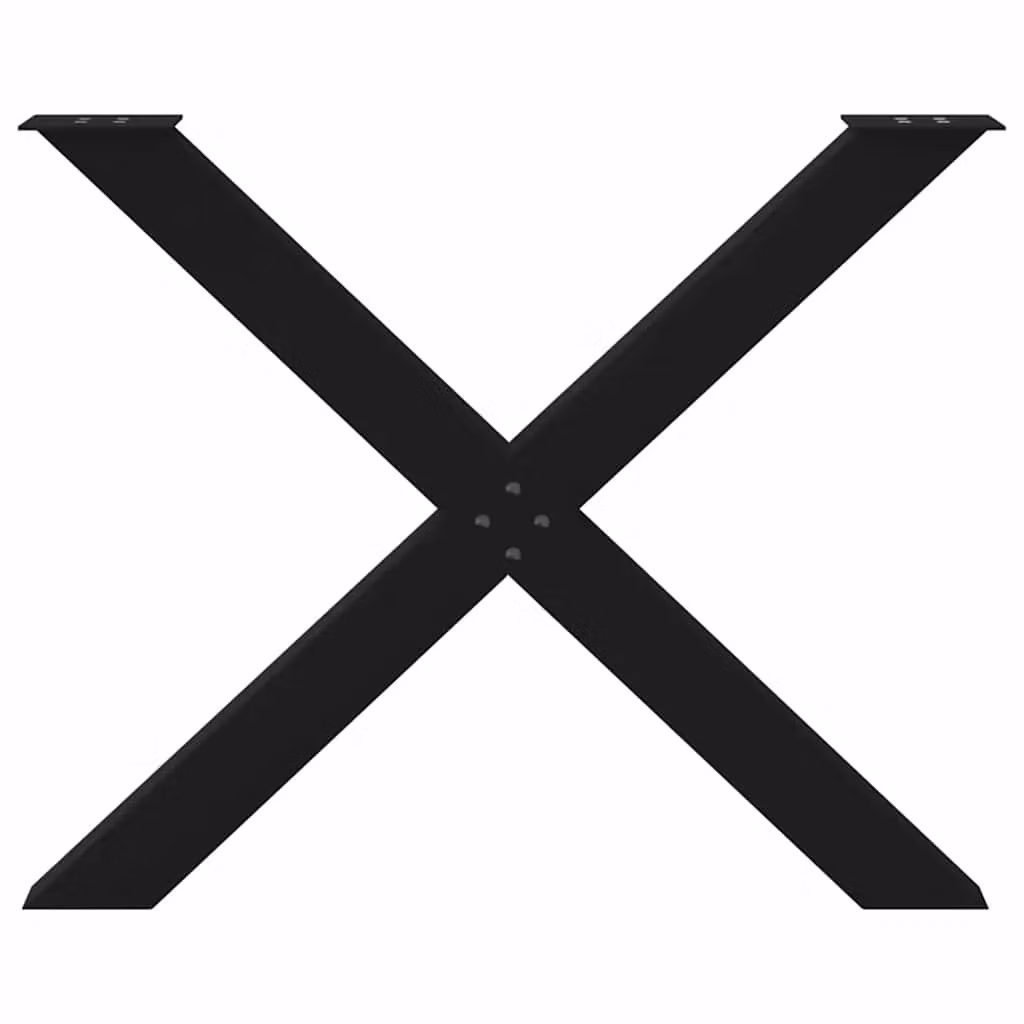 Berkfield Home X-Shaped Dining Table Legs, 2 Piece Set, Black Steel, H: 90 cm, W: 72.5 cm – 5