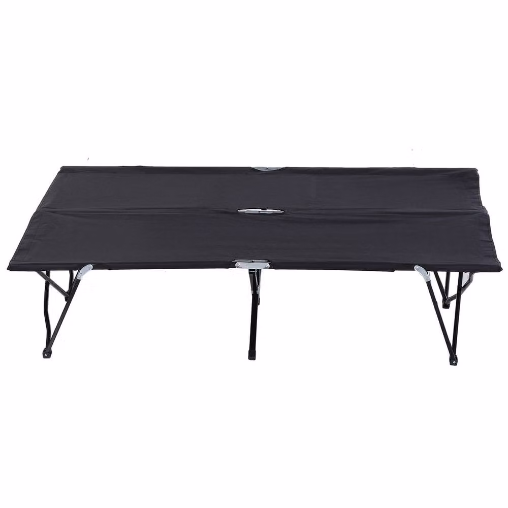 Kelvenix Black Double Camping Folding Cot Portable Sleeping Bed with Carry Bag, W/D/H: 200 x 100 x 40 cm – 4