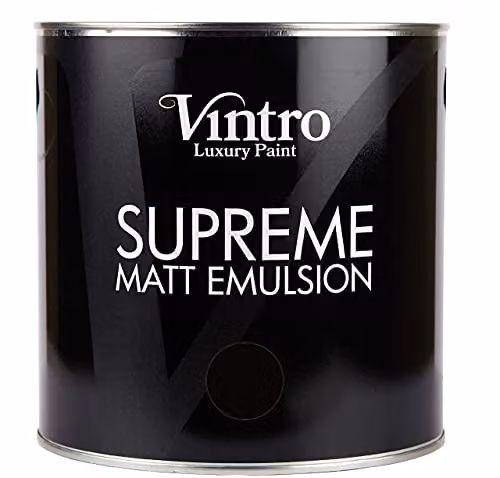Vintro Luxury Matt Emulsion Multi Surface Paint in Victorian Black, 2.5L – 3