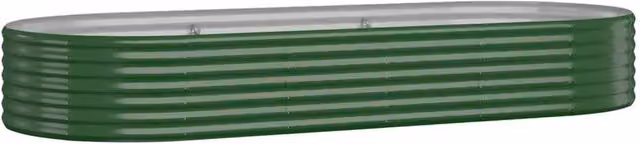 Berkfield Home Garden Green Powder-coated Steel Raised Bed, W: 249 cm, D: 100 cm, H: 36 cm – 1