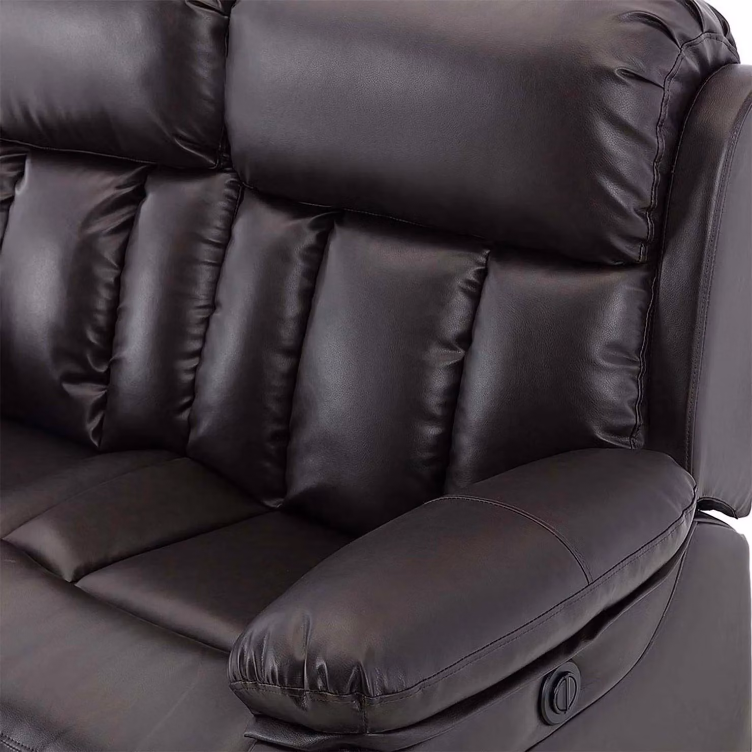 More4Homes Chester 2 Seater Electric High Back Bonded Leather Recliner Sofa in Brown, W/D/H: 157 x 92 x 108 cm – 4