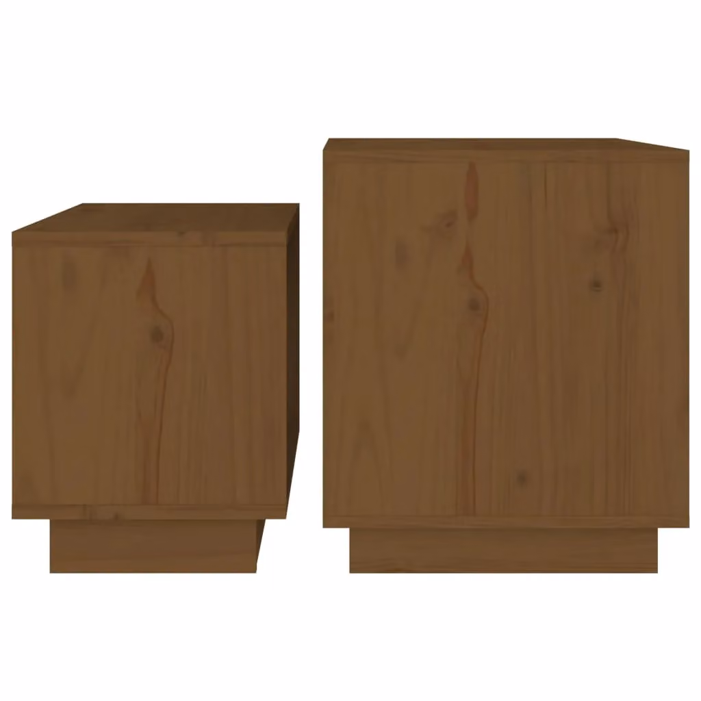 Berkfield Home Nesting Coffee Tables, 2 Piece Set in Honey Brown Solid Pine Wood – 5