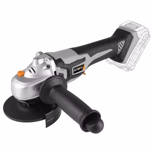 Batavia Maxxpack 18V Cordless Brushless Angle Grinder 115mm, Grey and Orange