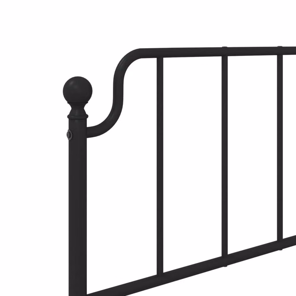 Berkfield Home Metal Bed Frame with Headboard in Black, W/D/H: 90 x 200 x 102 cm – 3