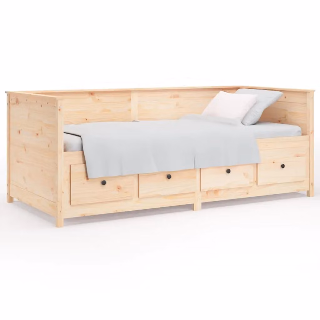 Berkfield Home Rustic Solid Wood Pine Day Bed with Drawers, Brown, W: 190 cm, D: 75 cm – 2
