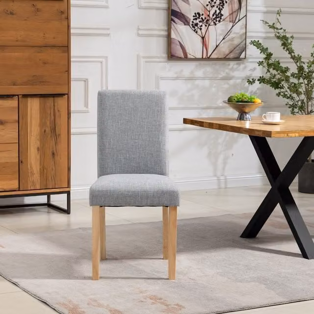 Artemis Home Set of 2 Maiolo Modern Fabric Dining Chairs in Grey