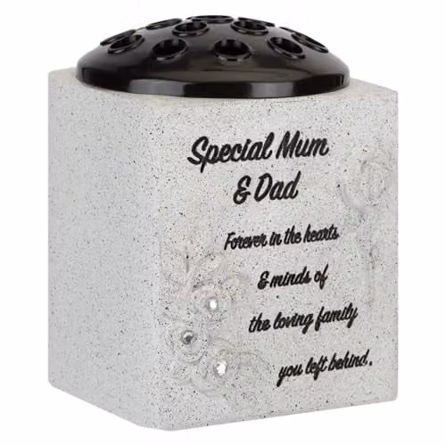 VFM e-Store Memorial Flower Pot Ornament, Grey, W/D/H: 14 x 13.5 x 13.5 cm – 1