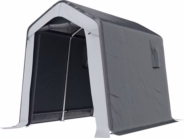 Outsunny Grey Waterproof Garden Storage Shed Tent with Single Door and Side Vent, W/D/H: 240 x 180 x 203 cm – 1