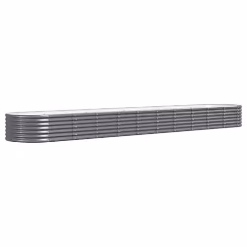 vidaXL Galvanised Steel Raised Bed in Anthracite, W: 440 cm, D: 80 cm, H: 36 cm – 1