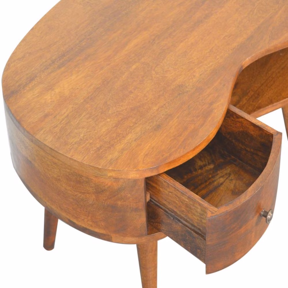 STILVORA Mango Wood Oval Coffee Table with Drawer in Brown – 4