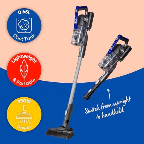 Russell Hobbs RHHS4101 Glide Pro Plus 2-in-1 Cordless Stick Vacuum Cleaner, Grey and Blue, 350W, 25.2V, 50 Minute Run Time, 22kPa Brushless Motor, Bagless with Washable Filter for Pet Hair and Carpets – 11