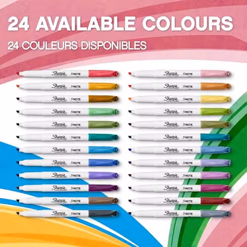 Sharpie S-Note Highlighter Pens with Chisel Tip in Assorted Multicolour, 12 Pack – 2