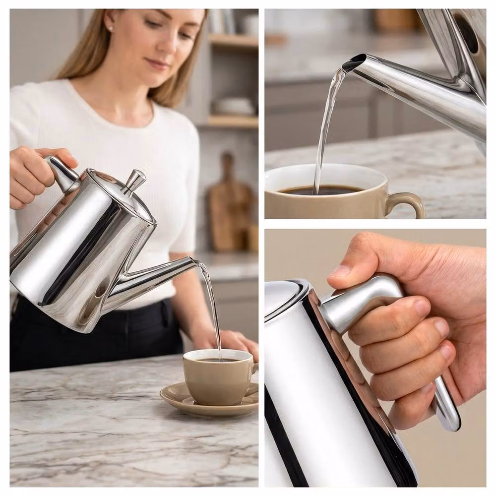 Havendro 304 Stainless Steel Stovetop Teapot with Infuser and Drip-Free Spout, Silver – 2
