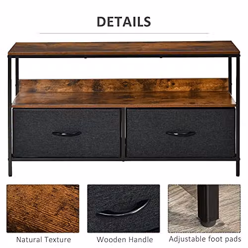 HOMCOM Industrial Metal Cabinet in Brown – 4
