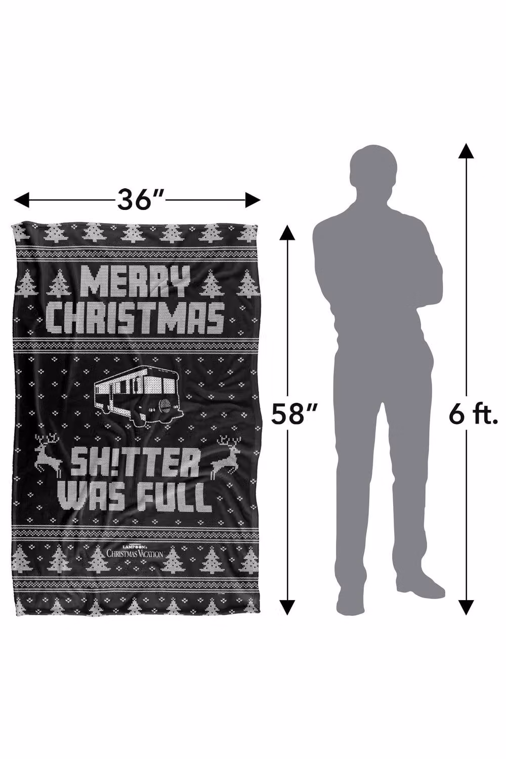 LOGOVISION Christmas Vacation Super Soft Fleece Throw Blanket, Multicolour, W: 91 cm, D: 147 cm – 7