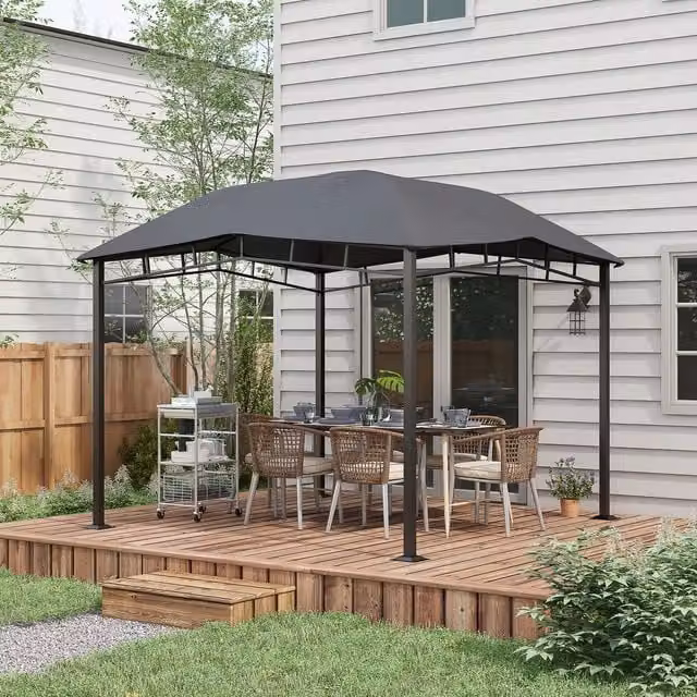Outsunny Grey Outdoor Canopy Gazebo 84C-113V01GY, W: 300 cm, D: 300 cm, H: 300 cm